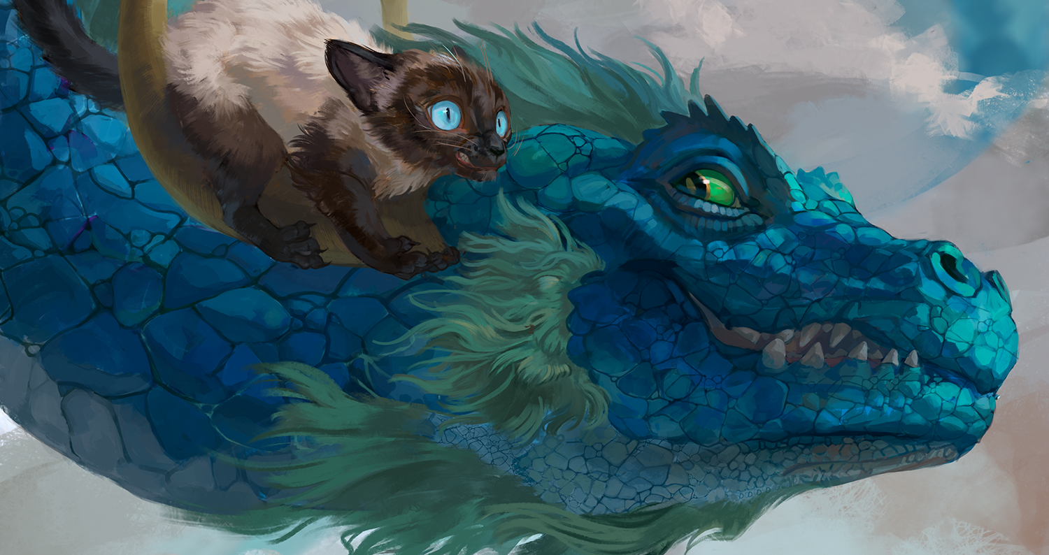 Magical kitties dragon