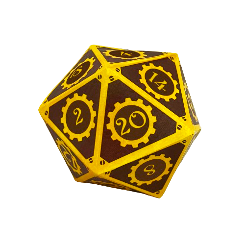 Steampunk D20 Paper Model TRANSPARENT